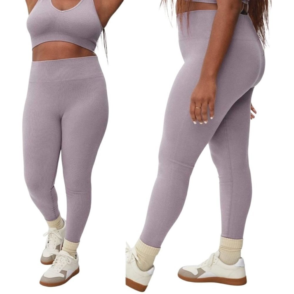 Everlane Purple‎ Dusty Lavender Knit The Seamless Leggings Size M/L NWT